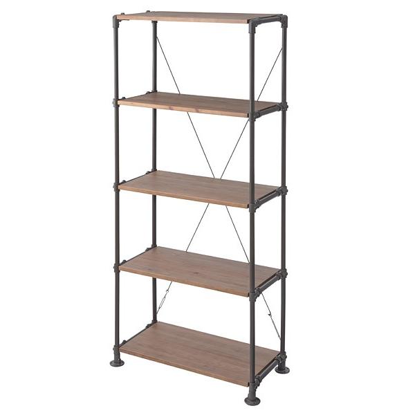 シェルフ リビングシェルフ シンプル 棚 木材 天然木 スチール 脚 モダン オープンシェルフ 収納