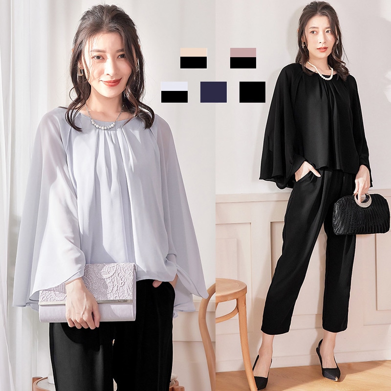 パーティー ドレス ンツドレス セットアップ パンツ スーツ フォーマルドレス 結婚式 二次会 クロップドパンツ 七分丈パンツ ツーピース G88552 6,283円