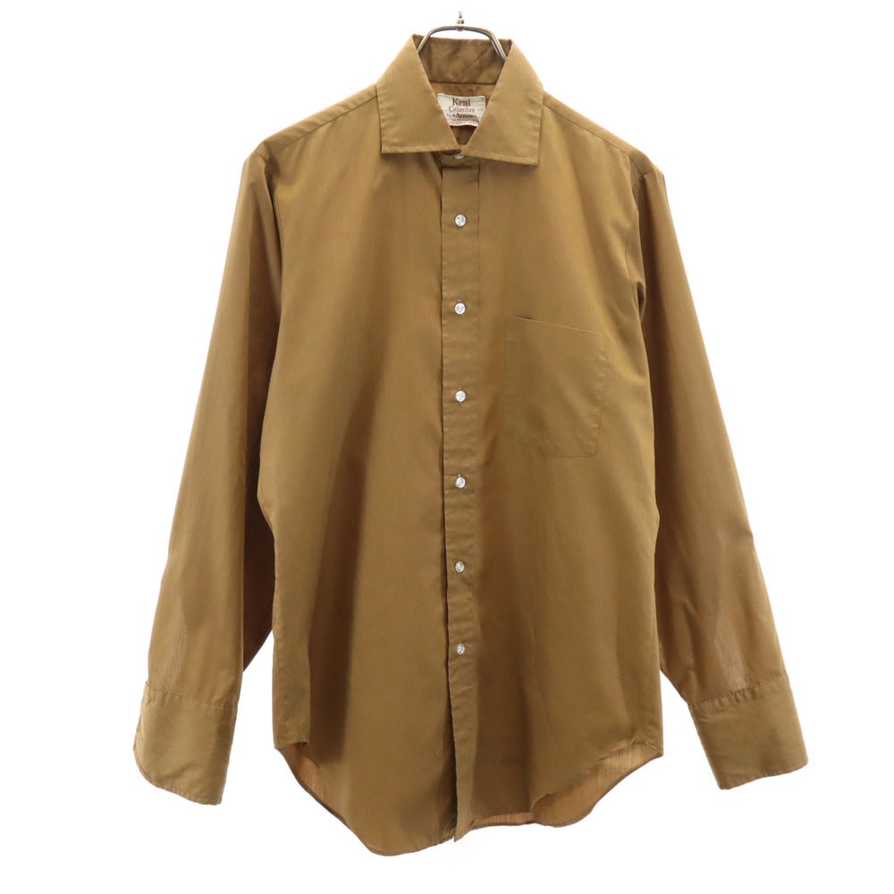 ARROW アロー 70s ヴィンテージ USA製 ユニオンチケット 長袖 ボタンダウンシャツ ベージュ メンズ 古着 4,750円