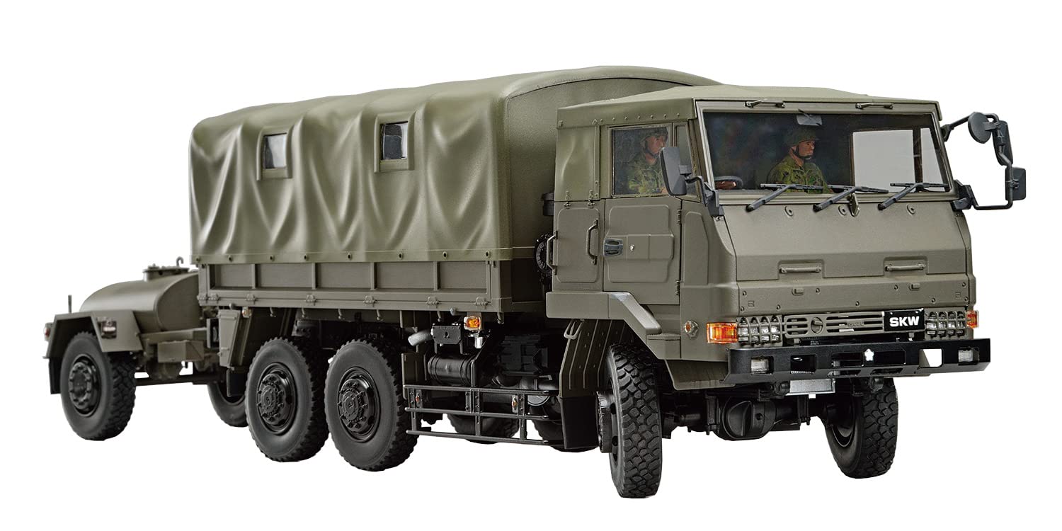青島文化教材社 1/35 ミリタリーモデルキットシリーズ No.3 3 1/2tトラック(SKW-476) w/野外炊具1号(22改)＆1t水タンクトレーラ プラモデル 成型色