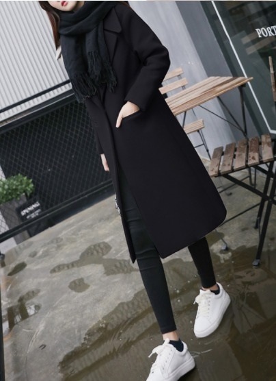 5192.美シルエットロングチェスターコート（ブラック）2019 春夏 sale アウター ジャケット 美ライン おしゃれ きれいめ ウール オフィス ビジネス お出かけ パーティー 女子会 普段使い