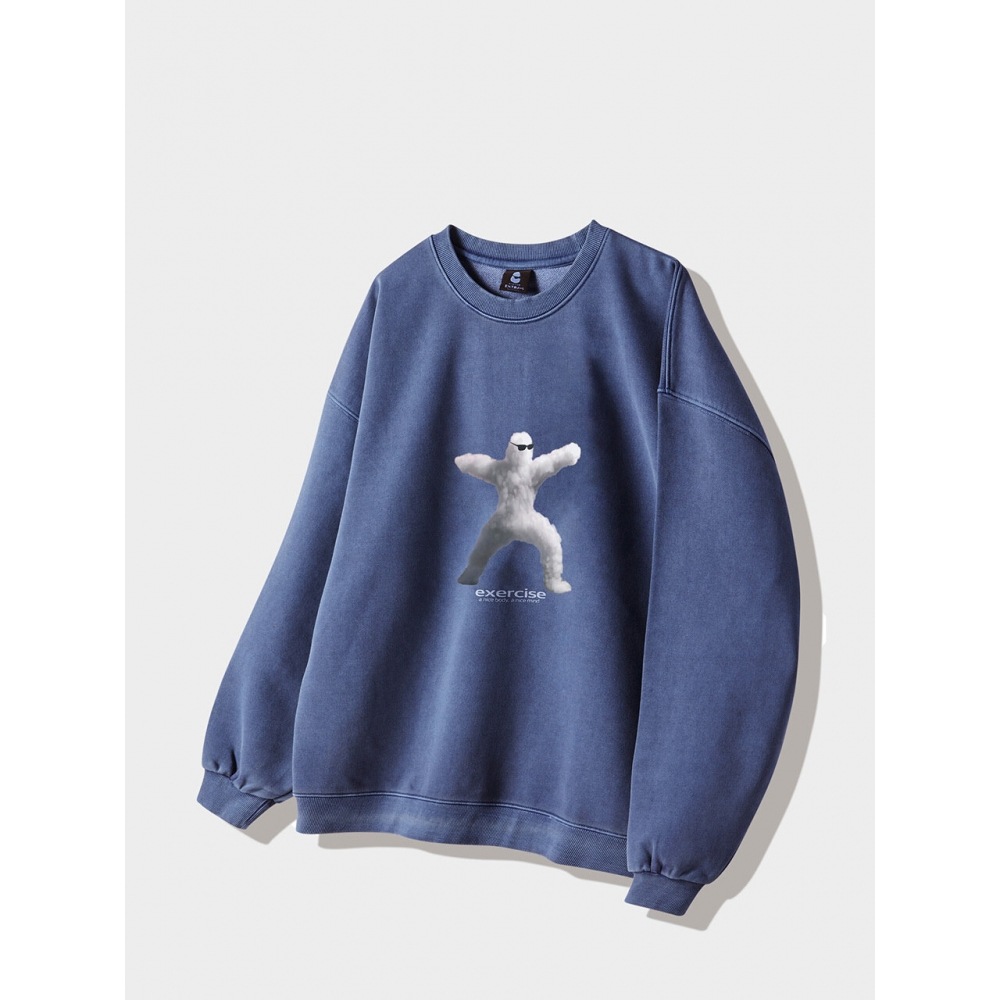 エクササイズアスレチッククラウドスウェットシャツブルー (PIGMENT)
