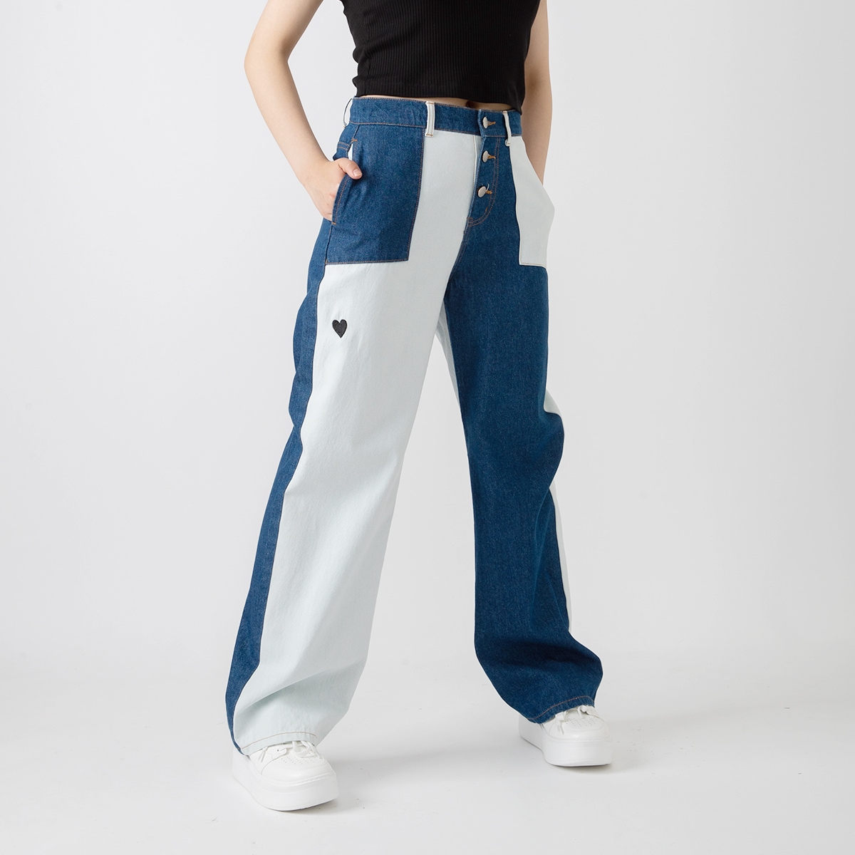 ストレートデニムパンツ＋カジュアル 秋 春 夏 冬 オリジナル ロングパンツ BLACKHEART お洒落な 日韓系 リラックス 体型カバー 2023年人気パンツ 新着 おすすめパンツ 個性的 美脚