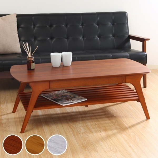 センターテーブル 幅110cm 木製 収納ラック付 ローテーブル リビング テーブル 天板下 収納 棚 北欧 ブラウン ナチュラル ホワイト 白