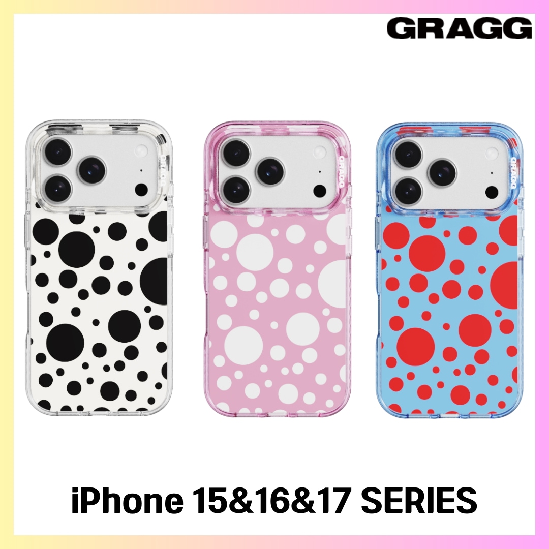[GRAGG] MAGSAFE LAYERS FRAME CASE CLEAR - POP DOT (3 Colors) iPhone 15/16/17 SERIES