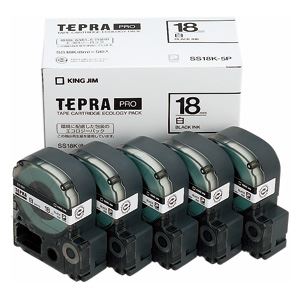 キングジム テプラPROテープエコパック 白ラベル 5個入 SS18K-5P 7,061円