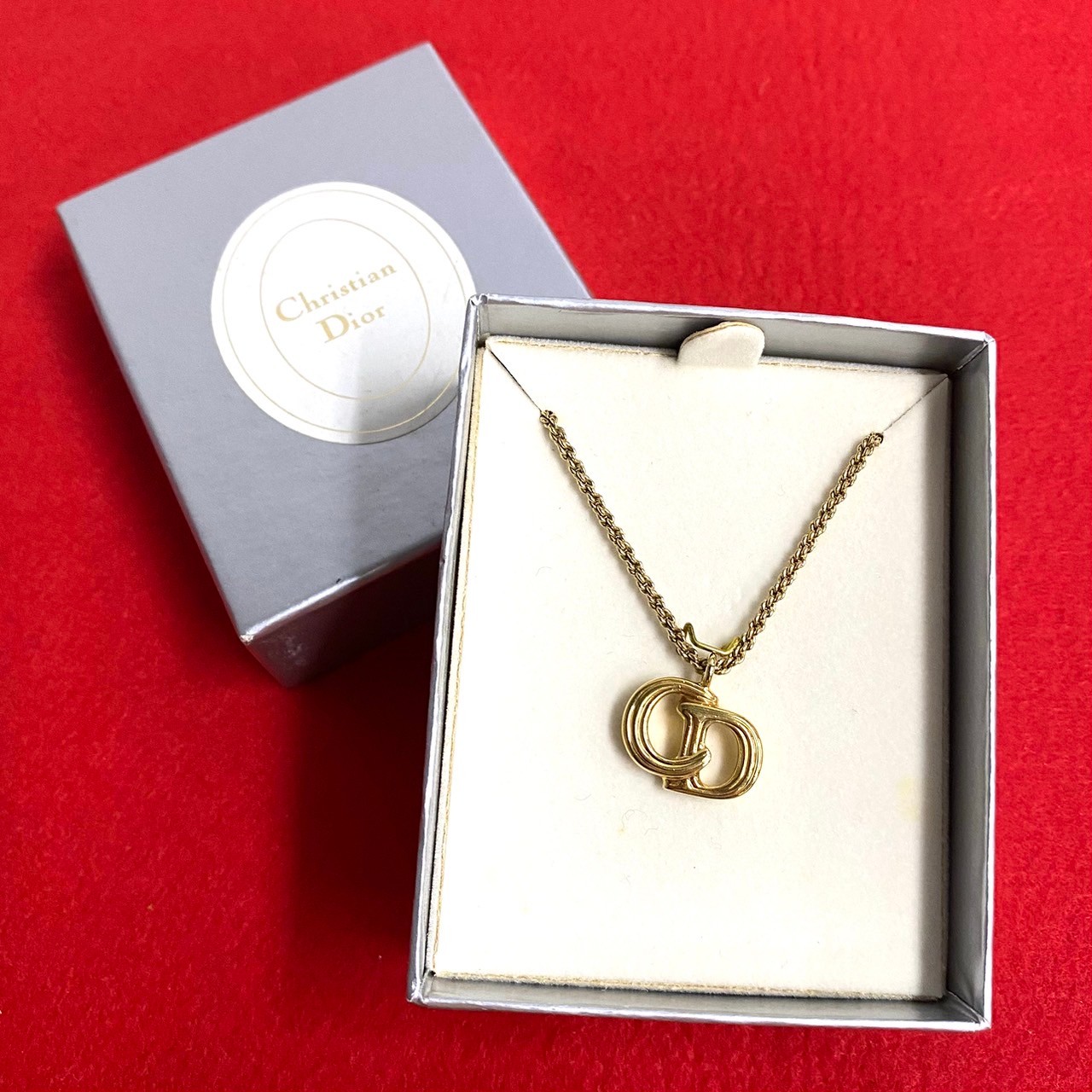 ヴィンテージ CD ロゴ モチーフネックレス GP ゴールド 98005