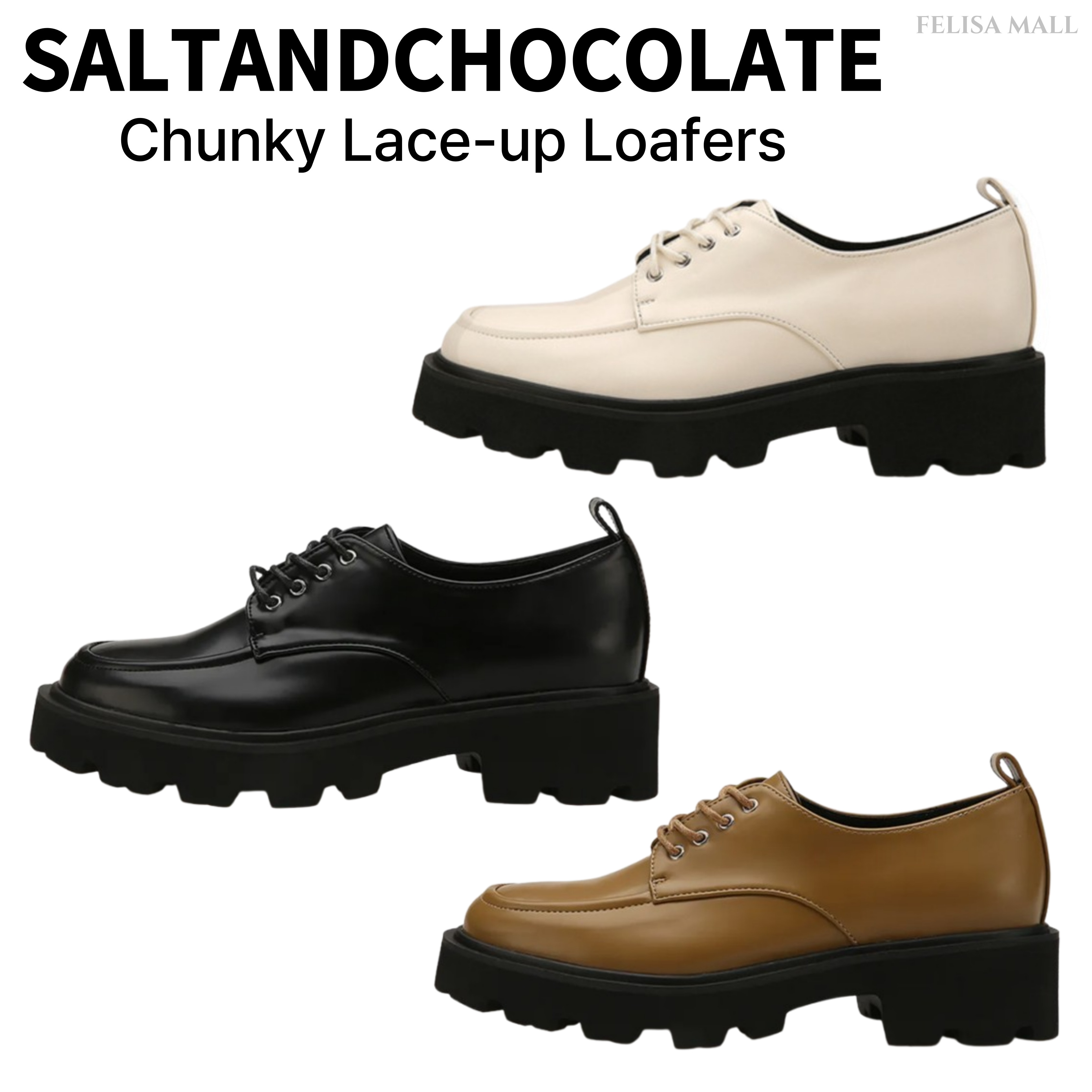 [SALT&CHOCOLATE] チャンキーレイアップ ローファー Chunky Lace-up Loafers 韓国人気 韓国女優・アイドル着用