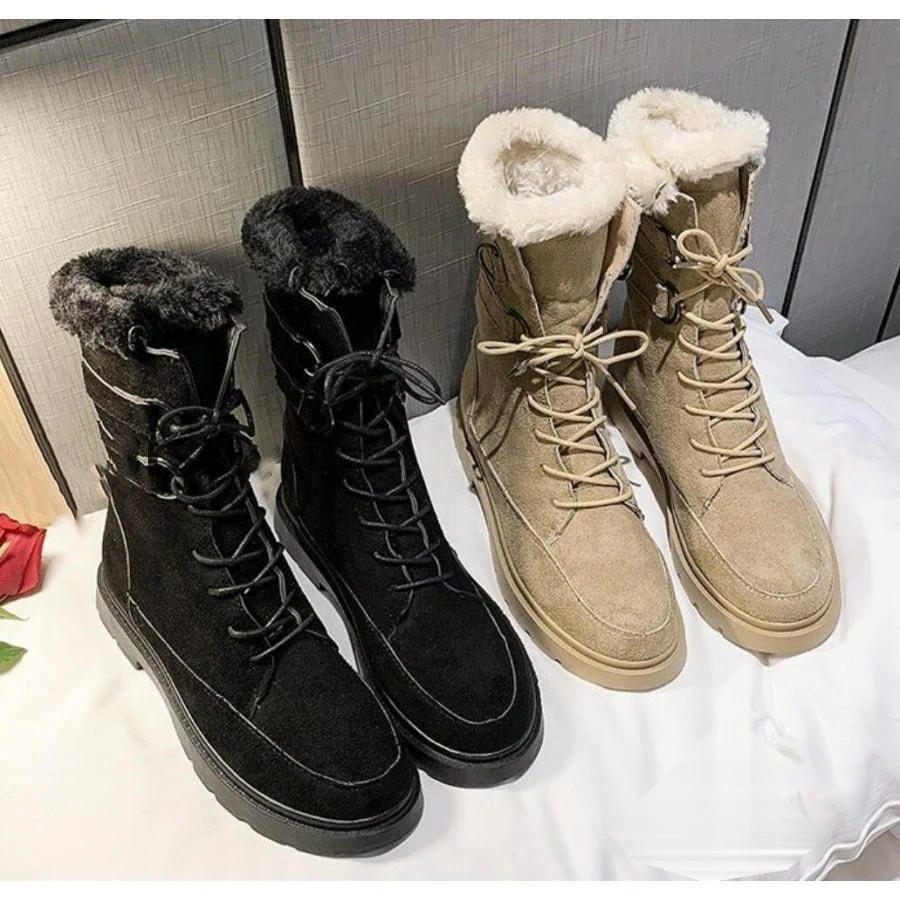 ムートンブーツスノーブーツレディースブーツ雪用ブーツ厚底裏起毛防寒防風防滑保暖冬用靴暖かい 5,237円