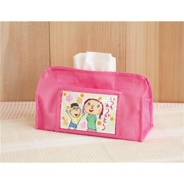 （まとめ）プレゼントティッシュカバー（ピンク）(×20セット)