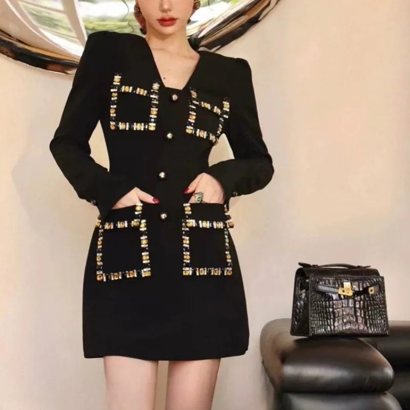 ハイウエストドレス　レディースパーティードレス　ミニス