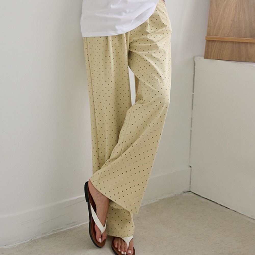 [NAK21] ドットダブルピンタッククーリングワイドパンツNK51-PS-6