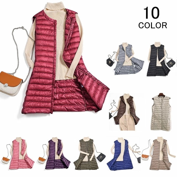 ダウンベスト ベスト レディース ダウンコート 中綿ベスト アウター ダウンジャケット 通学 登山 ファッション ファスナー パーカー 無地 カジュアル 秋 冬 防寒 防風 aaa