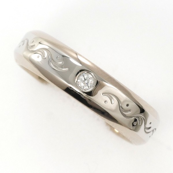 PT950 K18WG リング 指輪 7号 ダイヤ 0.02 サファイア ジュエリー 中古 43,104円
