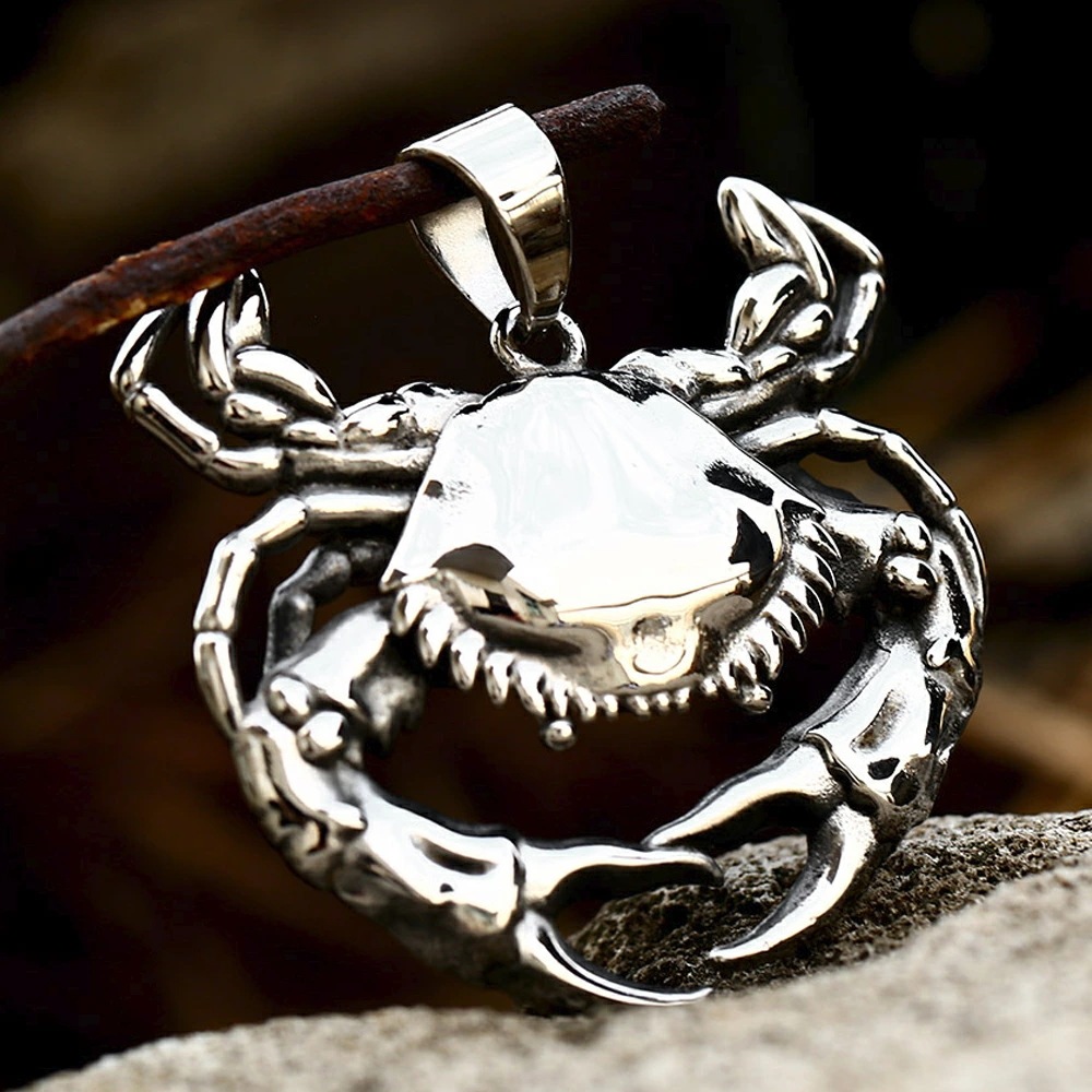 マッドクラブ ペンダントトップ 首飾り アクセサリー 蟹 カニ 面白い リアル かっこいい ネックレス パーツ 男性 女性 プレゼント 銀色 ギフト 父の日 店舗 スタッフ stt00-00-0195