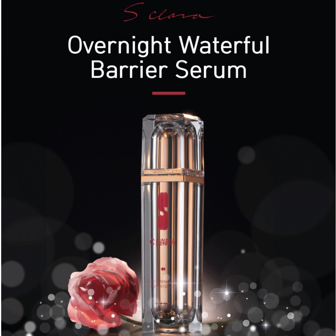 【専用シリコンブラシ&マスクパック３種付き】Sクララ オーバーナイトウォーターフル バリアセラム 美容液 50mL