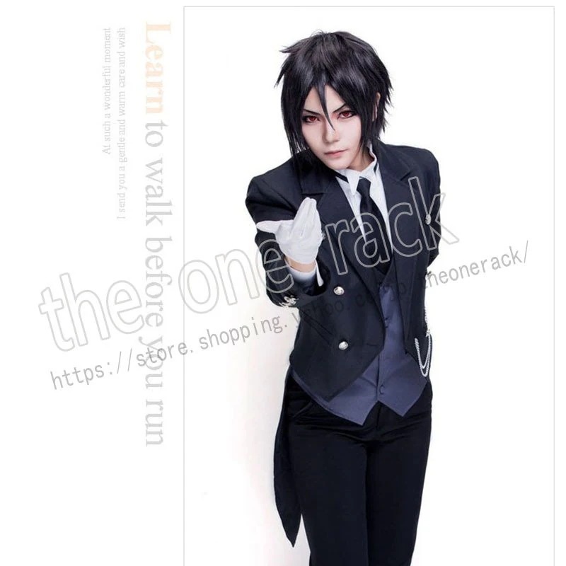 黒執事くろしつじ 風 セバスチャンミカエリス コスチューム コスプレ衣装 ウィッグ 靴 cospla