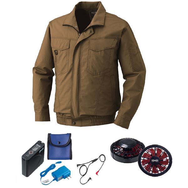 KU91400 空調服 綿薄手 タチエリ FAN2200BR/LISUPER1 キャメル 5L