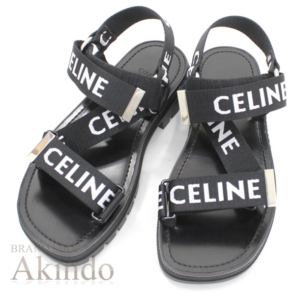 【新品】セリーヌ CELINE レオ ストラッピー サンダル 黒 ブラック #37 サイズ37 レディース サマー 夏 スポーツ プレゼント ギフト ブランド
