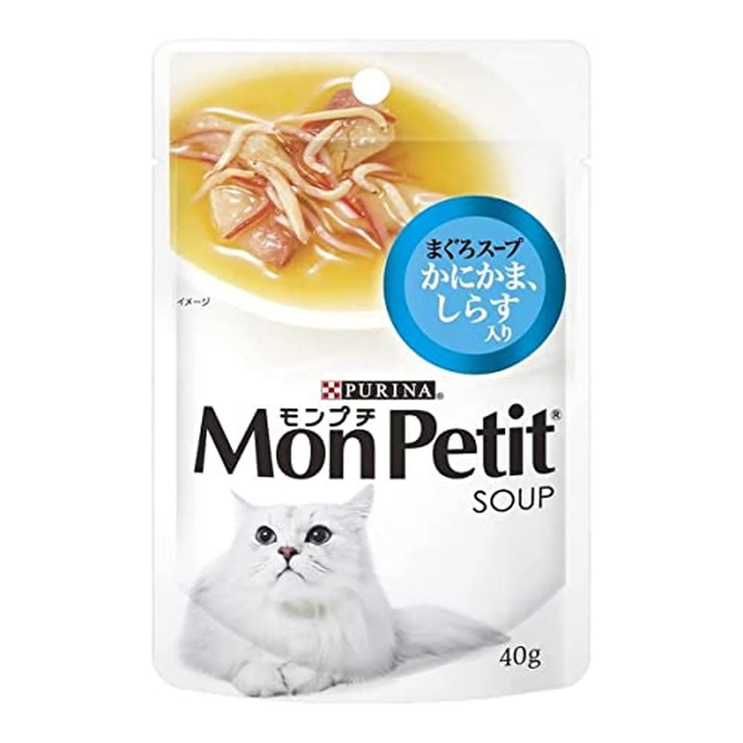 ピュリナ モンプチ スープメニュー まぐろ、かにかまの具だくさんスープ しらす入り 40g