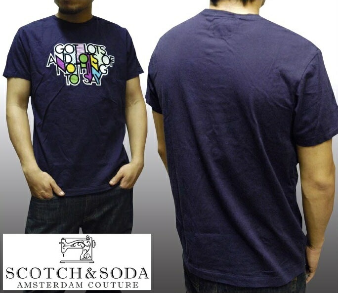 スコッチ&ソーダ SCOTCH&SODA メンズ 半袖 Tシャツ NOTHING TO SAY ネイビー シャツ safari サファリ OCEANS オーシャンズ 掲載 スコッチアンドソーダ ヴィン