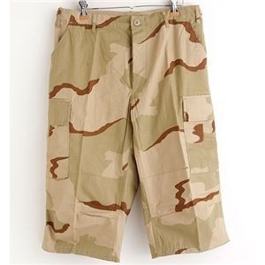 アメリカ軍 BDU クロップドカーゴパンツ ／迷彩服パンツ Lサイズ リップストップ 3カラーデザート レプリカ