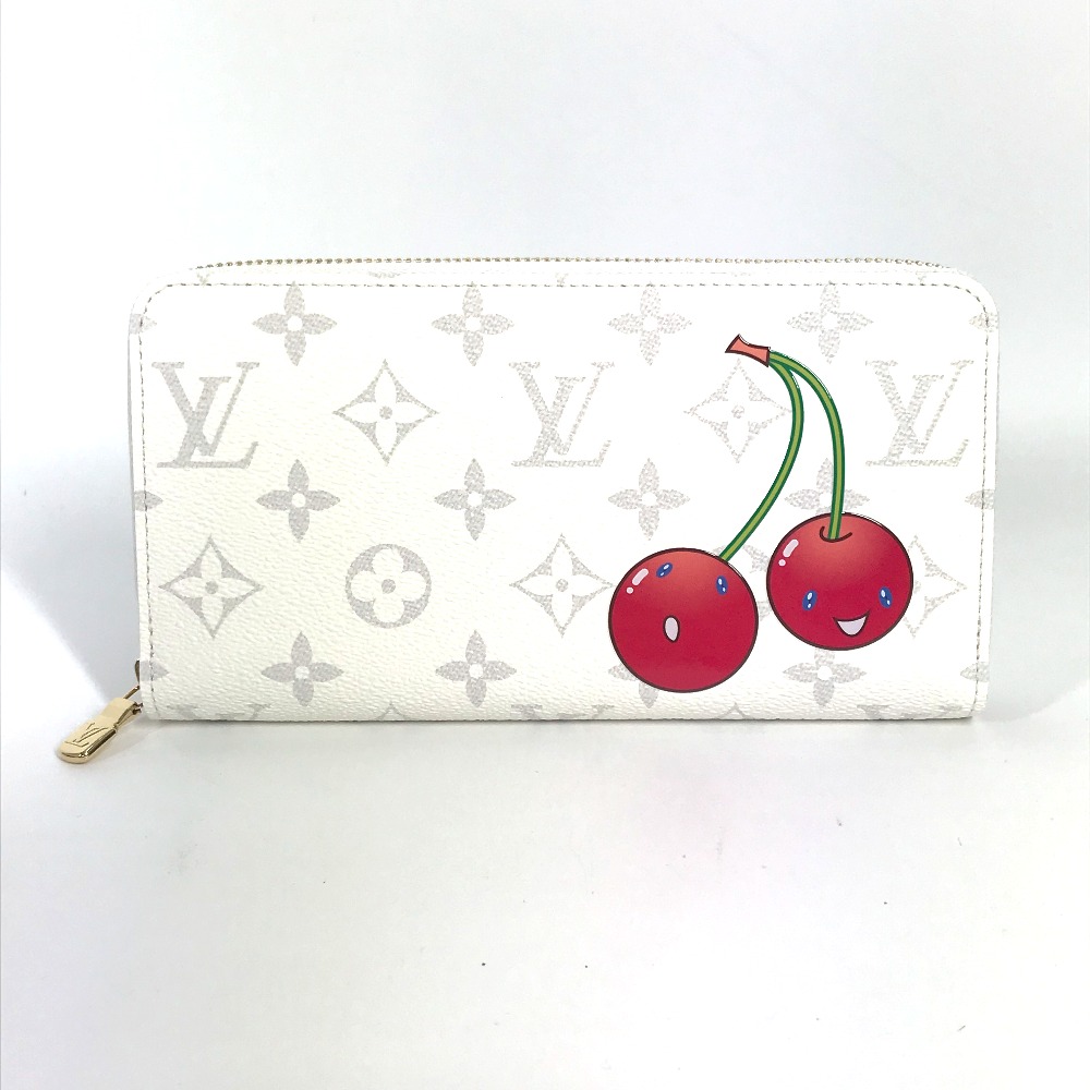 長財布 M14240 LV × TM ジッピー・ウォレット 村上隆コラボ モノグラム ロングウォレット ラウンドファスナー モノグラムキャンバス ホワイト