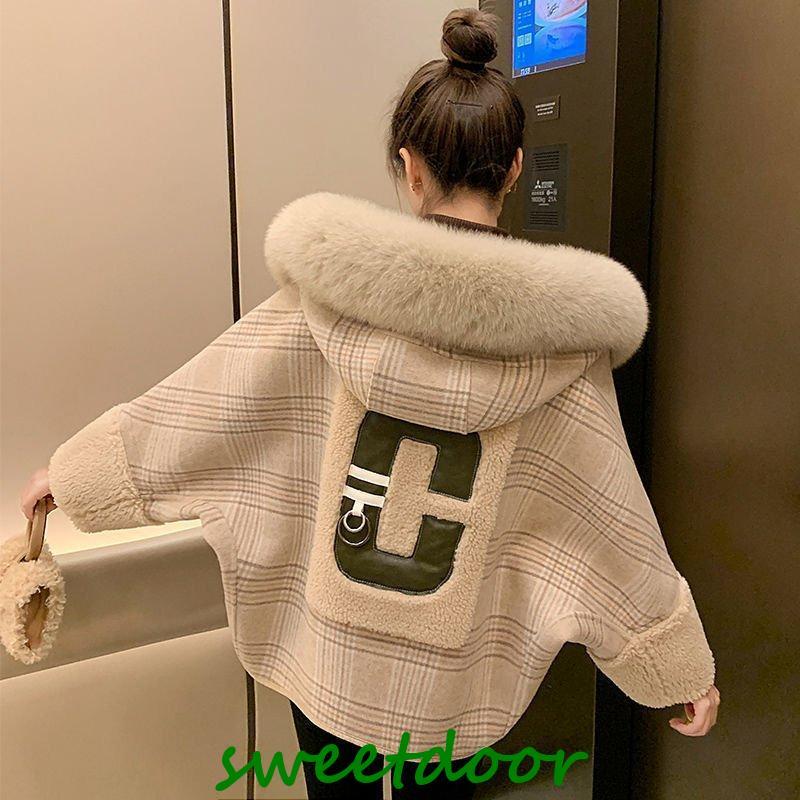 レディースファッション ラムウールツイエロードレディース新作冬ダウン厚手小物ファー襟ショート部ペアオーバーアウター通勤インナー