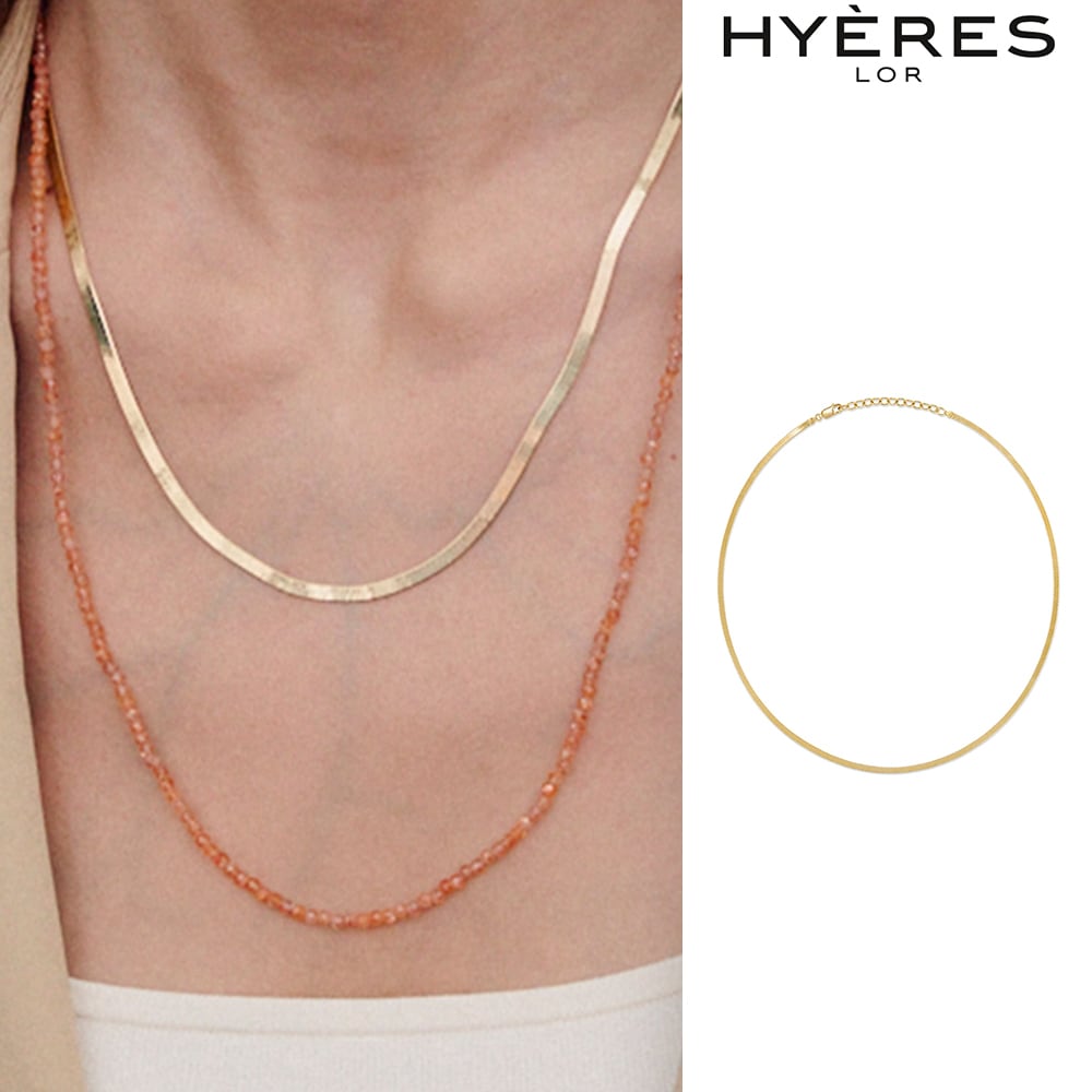[HYERES LOR] ColombedOr Silver Herringbone Chain Necklace 3mm