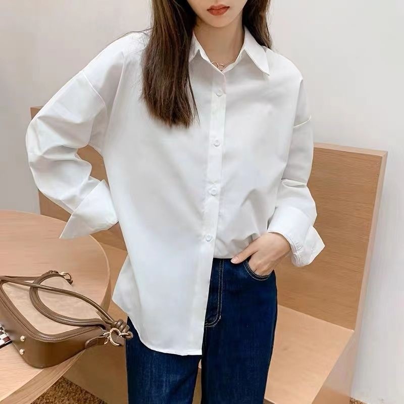 長袖 白 シャツ レディース インナー アウター ゆったり 塩系 インナー シャツ トップス レディース おしゃれ255