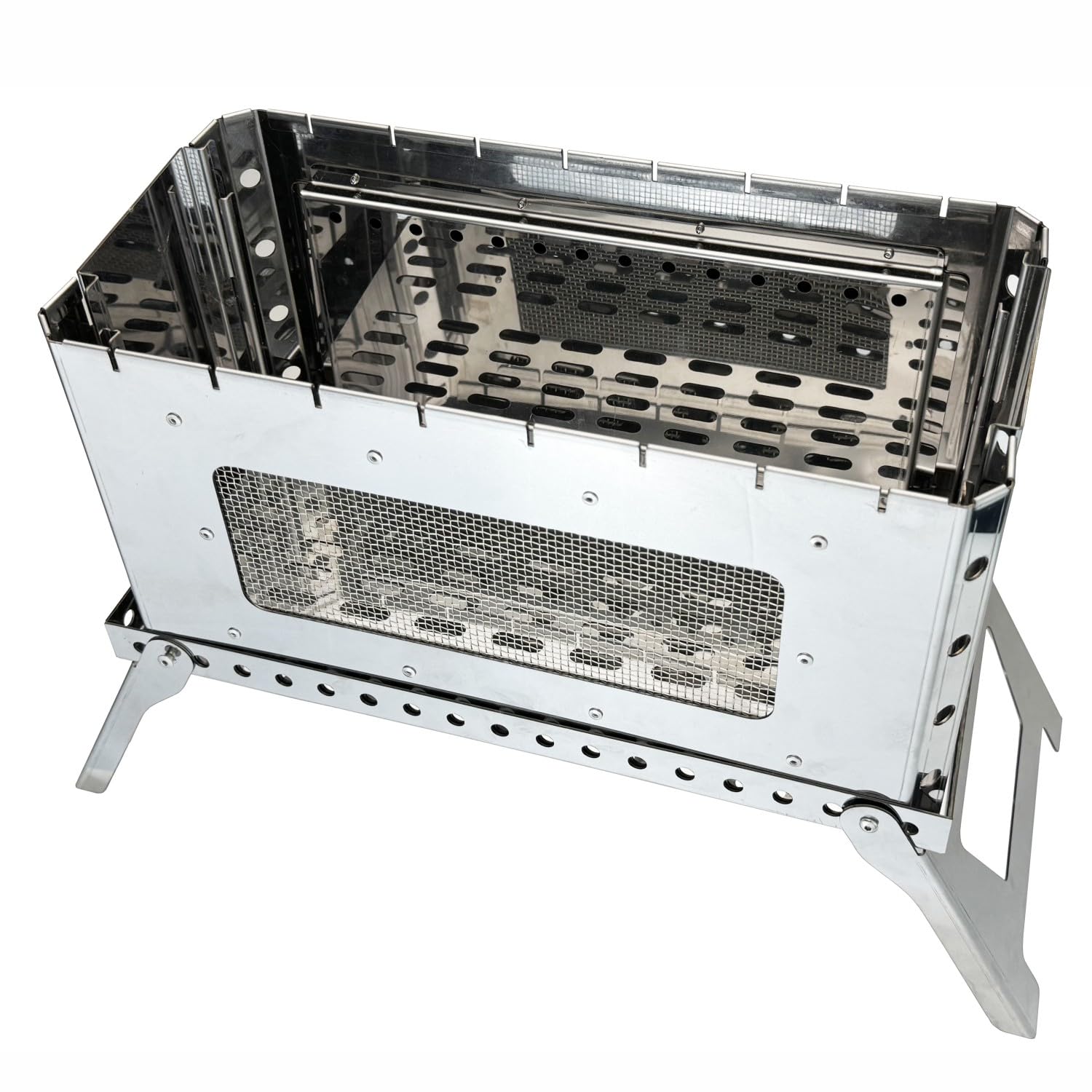 Solotour 焚き火台 二次燃焼 五徳 4枚 ステンレス コンパクト 携帯便利 収納バッグ付き 収納サイズ41ｘ23ｘ8 /4.5kg