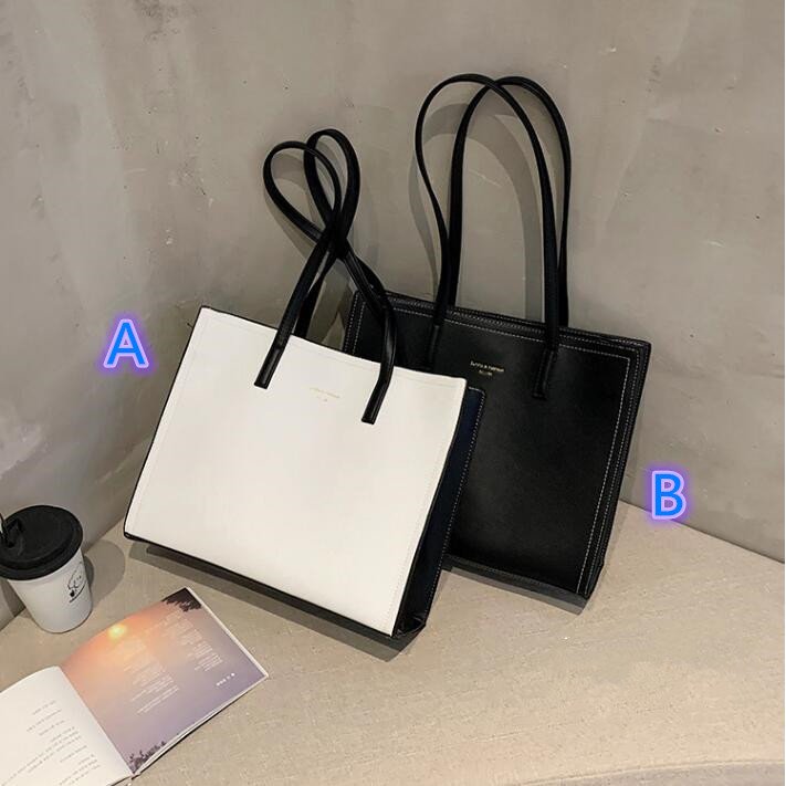 レディース レザートートバッグ ホワイト ブラック 肩掛け 女性 かわいい おでかけ 流行り シンプル 大人 おしゃれ 無地 大学