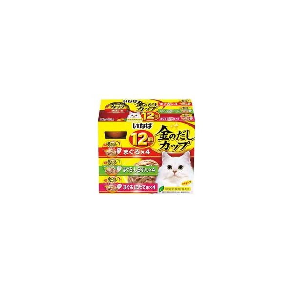 【1ケース】【お取り寄せ対象品】金のだしカップ まぐろバラエティパック 70g×12個パック[いなばペットフード いなば 金のだし] *8個