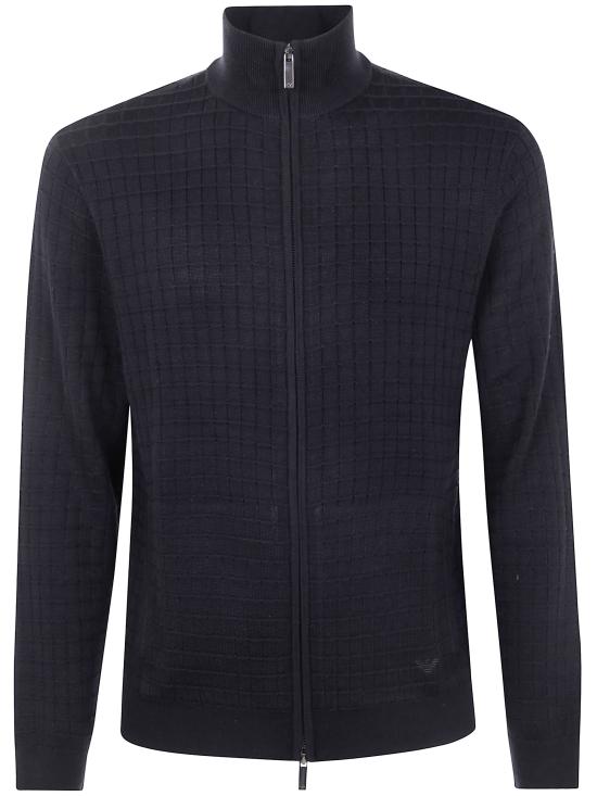 EMPORIO ARMANI Men Zippered Sweaters EM003503 AF14113 UC001 BLACK BEAUTY