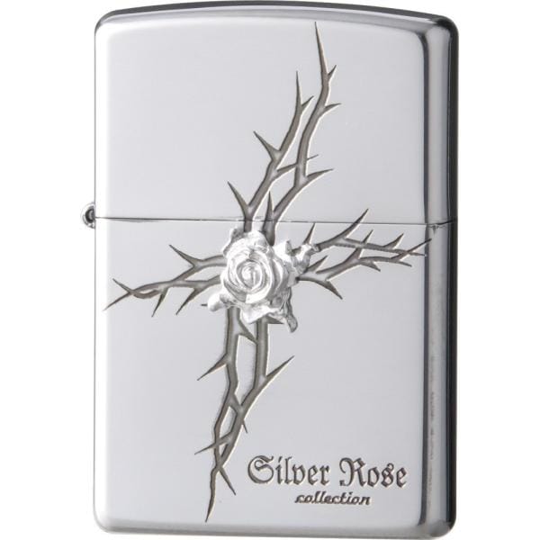 ZIPPO ジッポー オイルライター ローズ 純銀メタル クロス 63250298