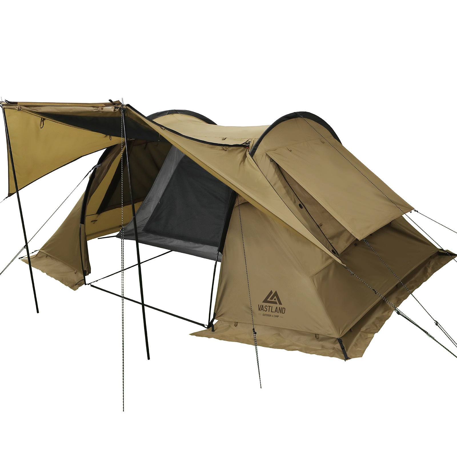 テント 2人用 トンネルテント デュオ 大型サイドウィンドウ付き タン FRPポール ヴァストランド
