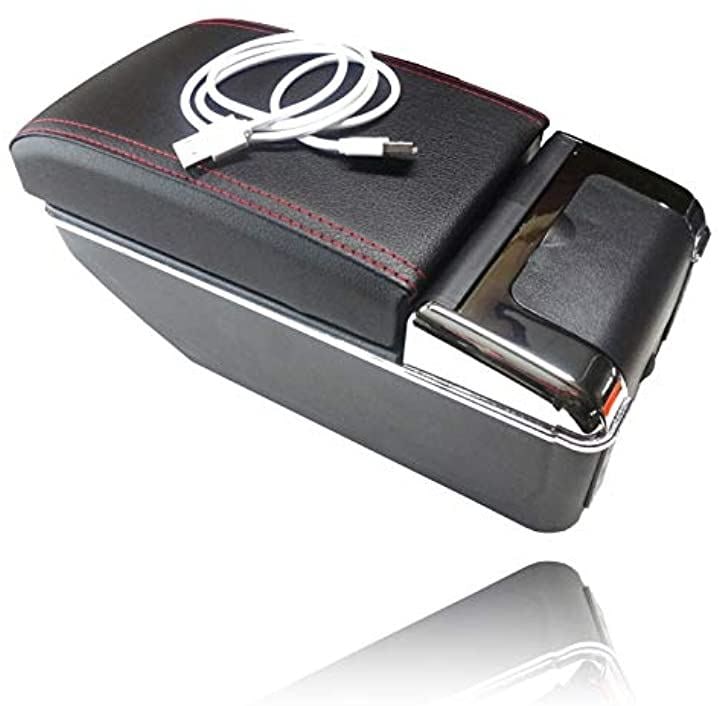 スズキ スイフト 多機能 アームレスト 小物入れ コンソールボックス ZC 11 ～ 33 新型 スウィフト 収納 ケース カスタム パーツ(USBポート付き)