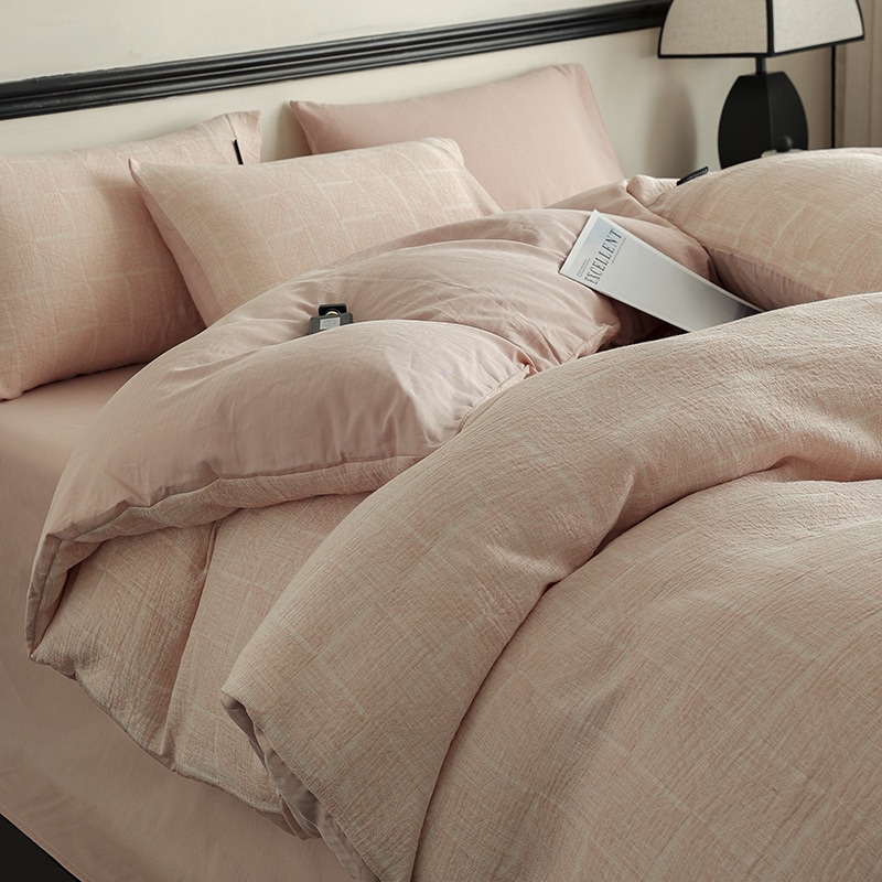 クラスaライトライトラグジュアリーピュアコットンベッド4ピースセットセット100コットンカラー織りジャクアードシートカバーベッドカバー3ピースセット 15,015円