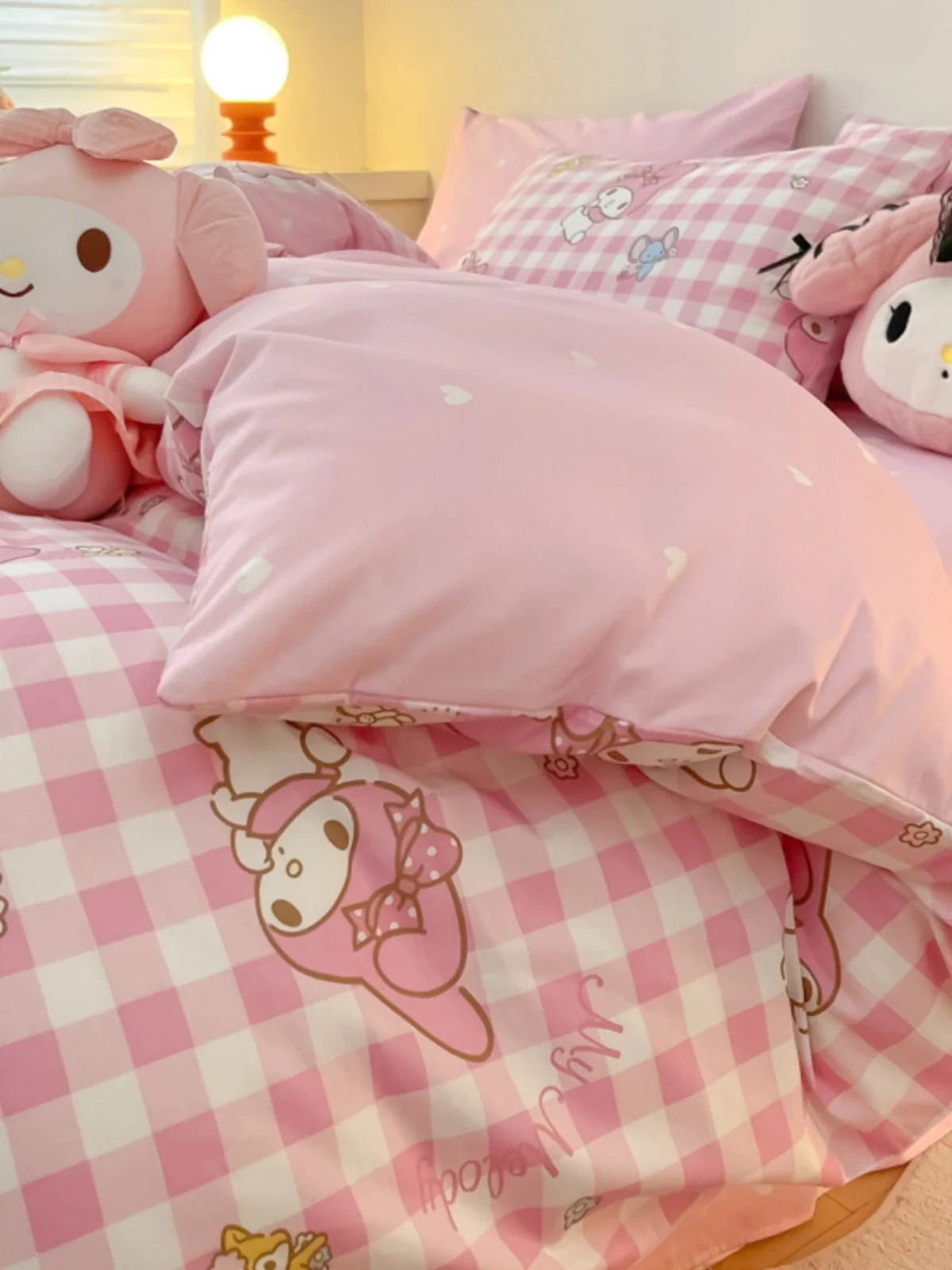 メロディー 綿 プリンセス寝具4点セット 女の子用掛け布団カバー シングル3点セット