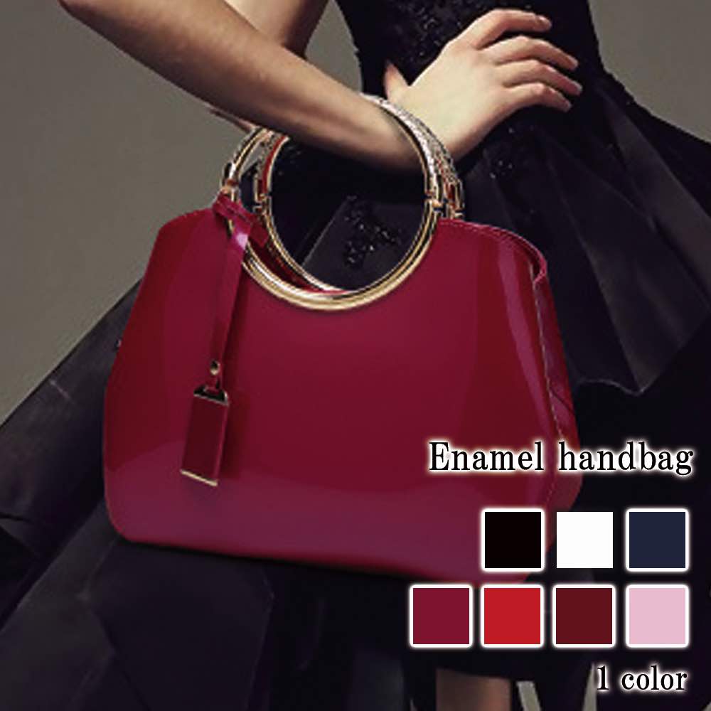ハンドバッグ レディース エナメルハンドバッグ 革 レザー ブランド おしゃれ 夏 トートバッグ 黒 カジュアル ミニトートバッグ 斜めがけ 軽い 冬 春 トート ショルダーバッグ ミニ ミニショルダ
