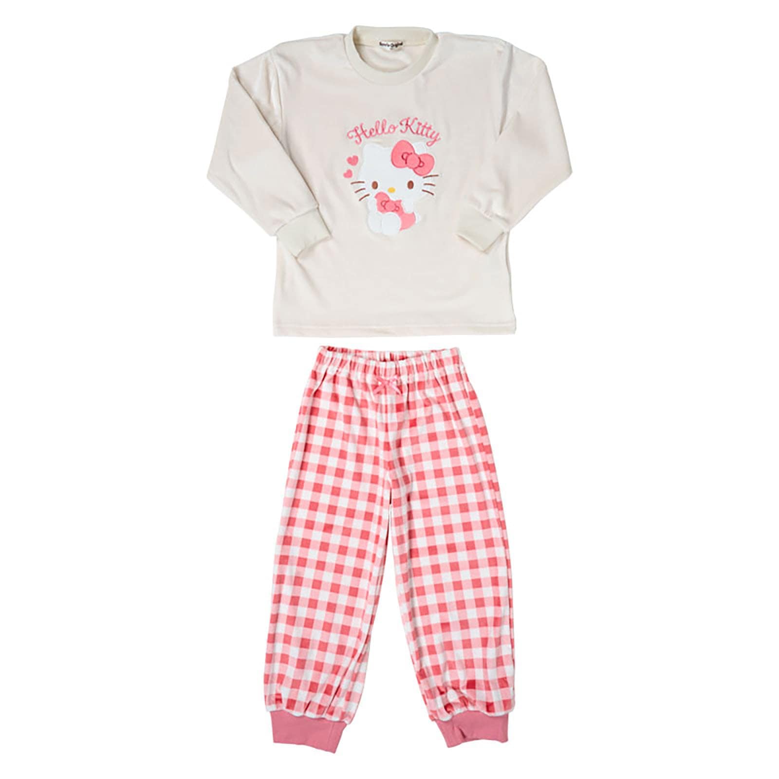 サンリオ(SANRIO) キッズフリースパジャマ ハローキティ 100cm タグにお名前スペース 268666