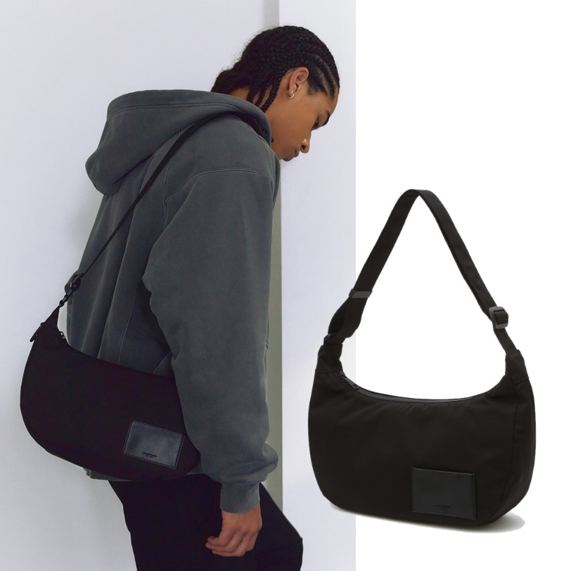 [JILLSTUART]ブラックモノクロ綿混紡ショルダーバッグ