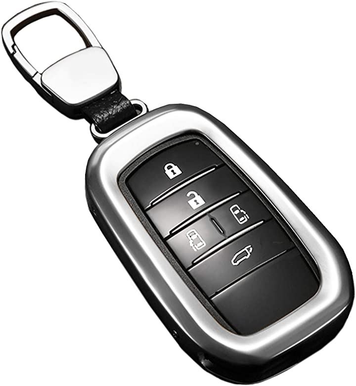 h＆b 汎用 スマート キー カバー トヨタ アルファード ヴェルファイア 30系 ハリアー 80系 シルバーメタリック(シルバー)