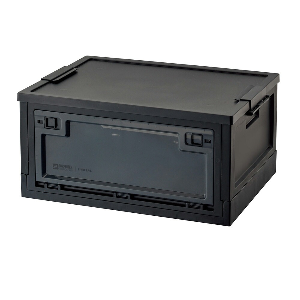 （まとめ買い）SFJコラボ フォールディングコンテナ 折りたたみ式コンテナ 32L アビスブラック A-3222-24 [x3]