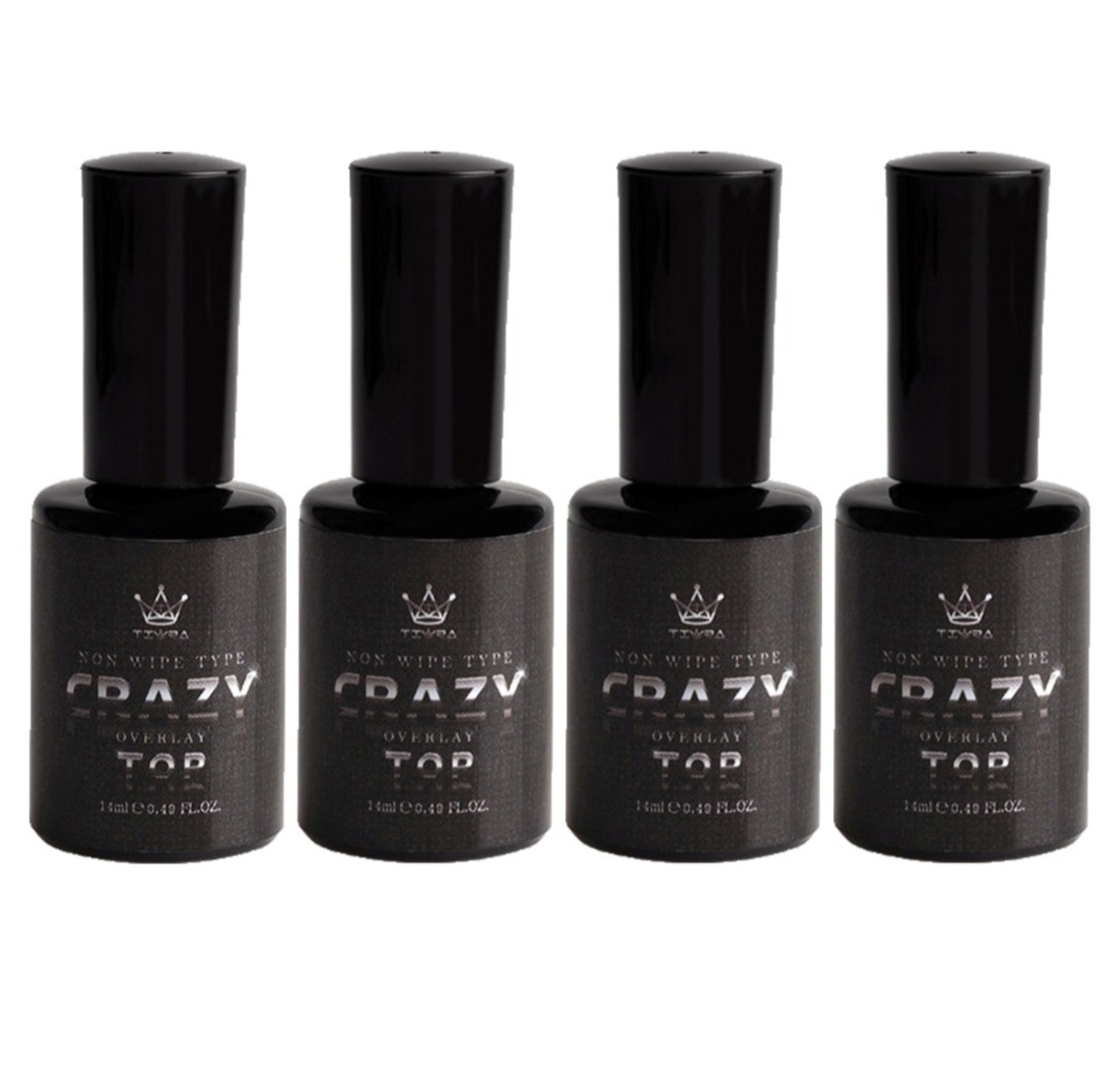 TIARA Nonwipe Crazy Overlay Top Gel, Tikk, 14ml, 4 pieces.