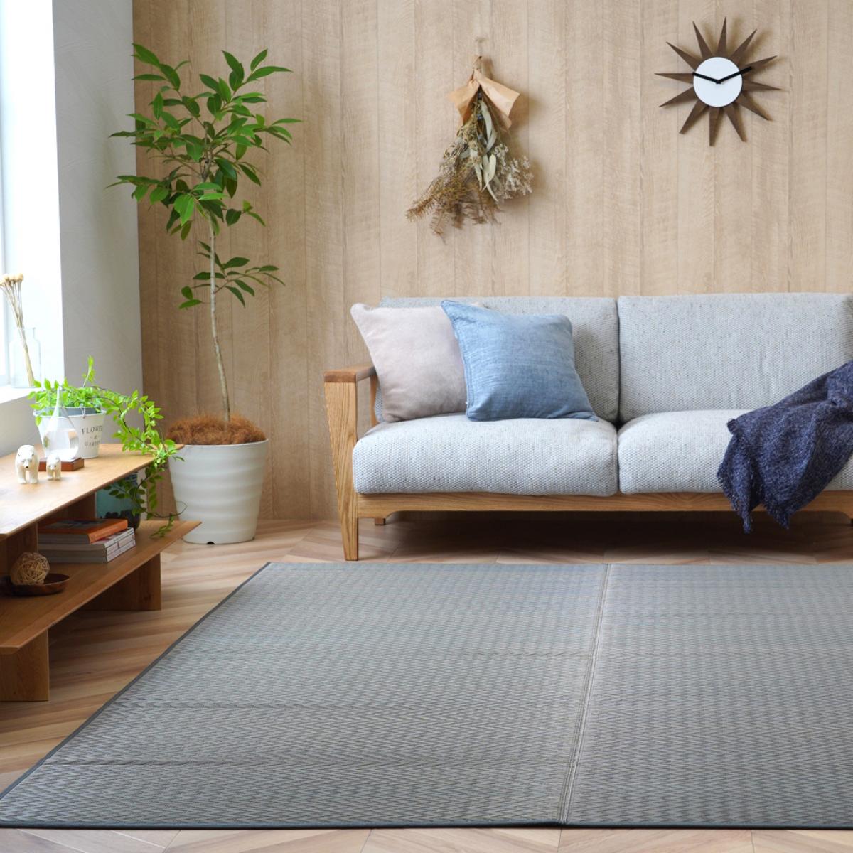 【I】【代引不可】イケヒコ 国産い草ラグ カーペット Fオーレン 滑り止め付 約191×250cm 和モダン 8242520【北海道・沖縄・離島不可】【代引不可/沖縄・離島