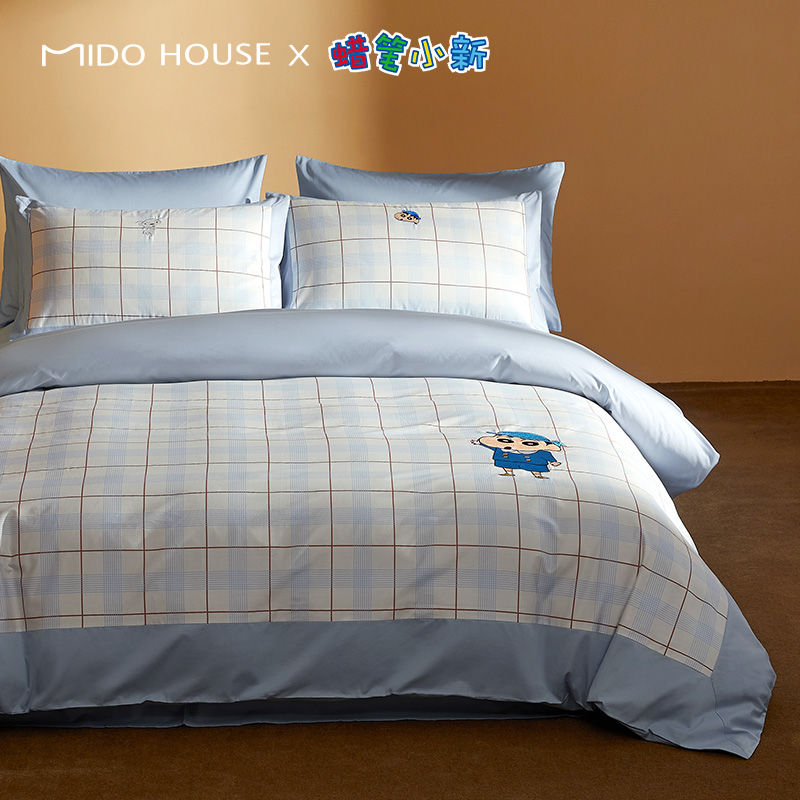 2025新型 銘板都 & クレヨンしんちゃんのベッド 綿 学生寮布団シーツが4セット入っている