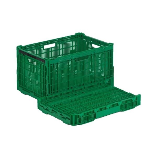 折りたたみコンテナー/オリコン [RS-MM67S] グリーン 材質：PP ワンタッチ組立