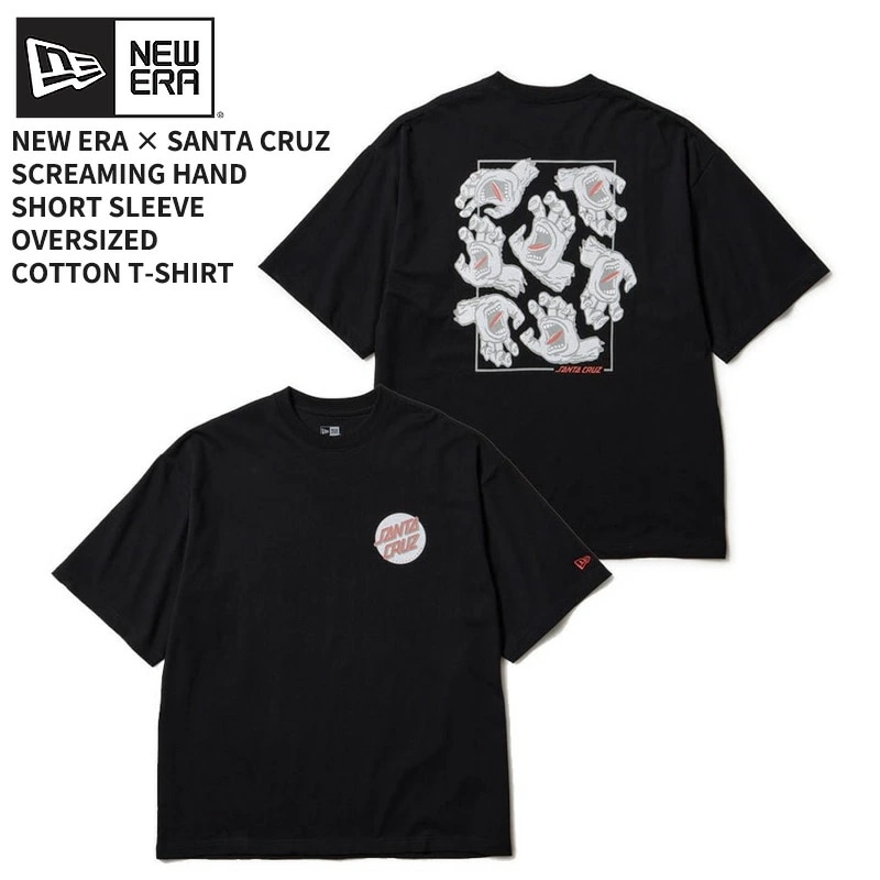 ニューエラ×サンタクルーズ ユニセックス Tシャツ プリントTシャツ NEW ERA 半袖 オーバーサイズド コットン Tシャツ スクリーミングハンド 14384106
