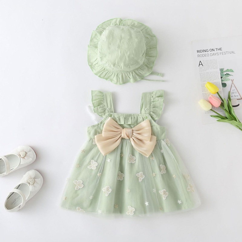 プリンセスドレス ベビー 半袖 かわいい サスペンダースカート 女の子 ベビードレス サマーガール リトルガール ファッション シーズン 夏